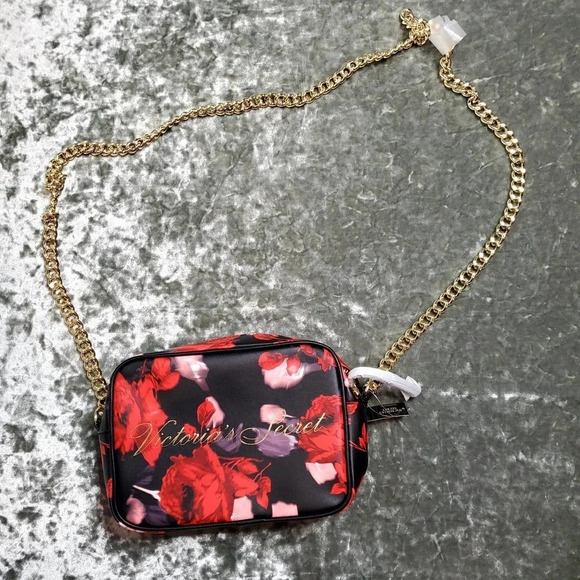 Victoria's Secret Floral Gold Chain Crossbody Bag - Picture 1 of 3